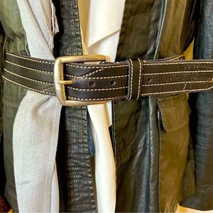 Lucky Brand Leather Belt 100% Brass Buckle